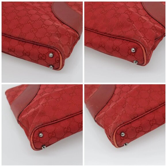 GUCCI GG Canvas Hand Bag Red Silver Auth - Picture 16 of 16